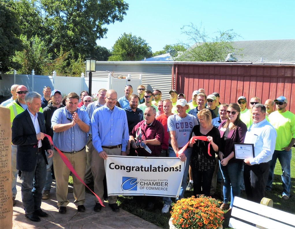 Residents, elected officials and guests celebrate the new water system in the Village of Sadorus, Illinois.