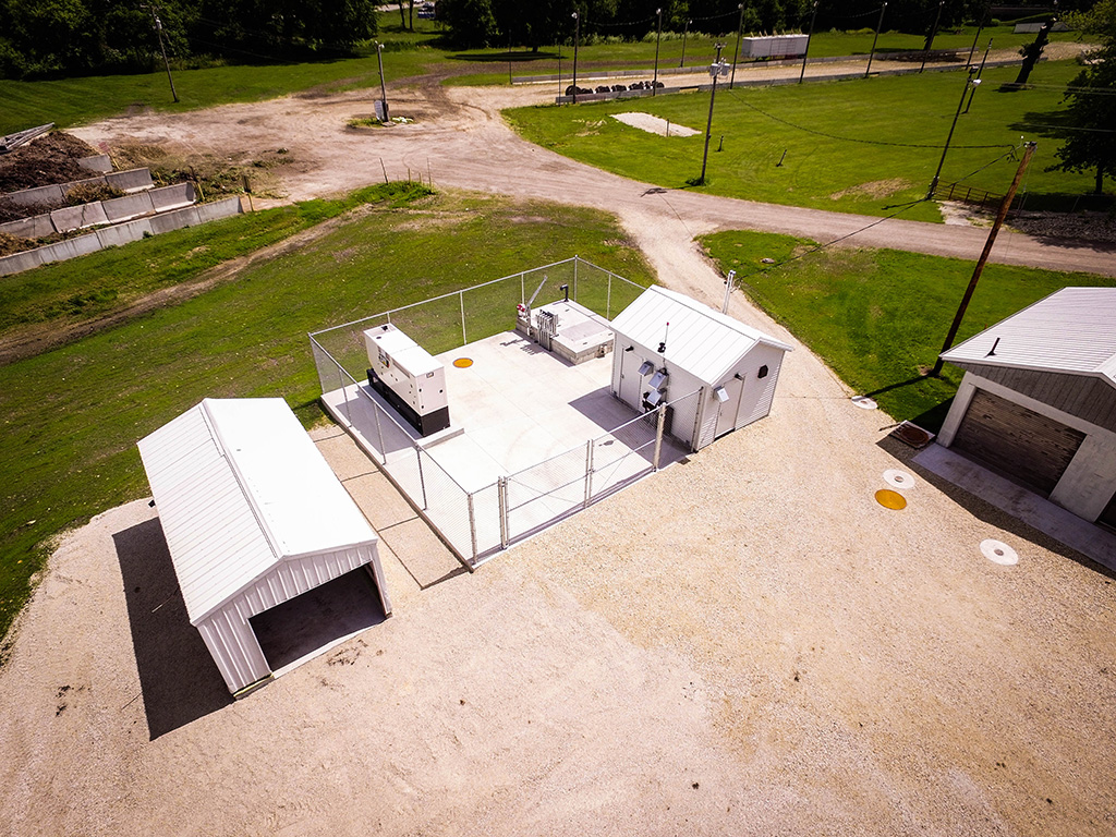 Springville Iowa Lift Station Aerial View