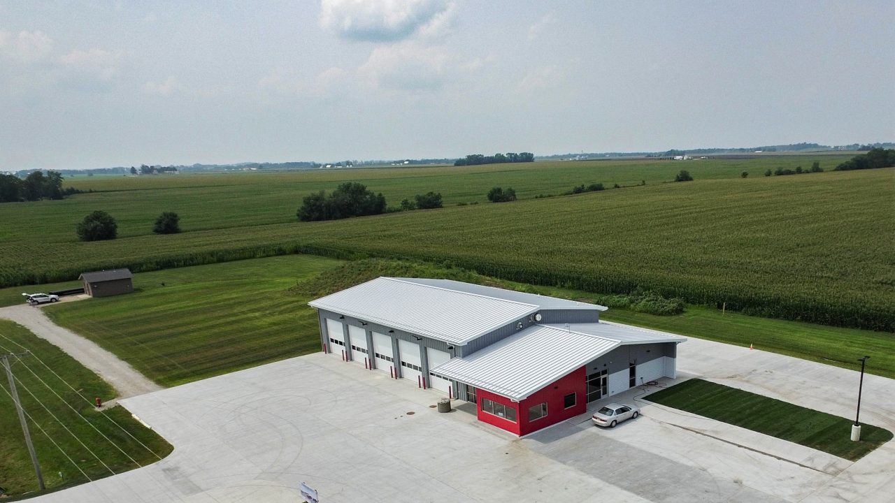 New volunteer fire station in Alburnett, Iowa, site design by MSA professional services, inc.