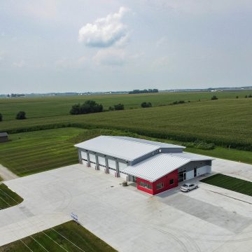 New volunteer fire station in Alburnett, Iowa, site design by MSA professional services, inc.