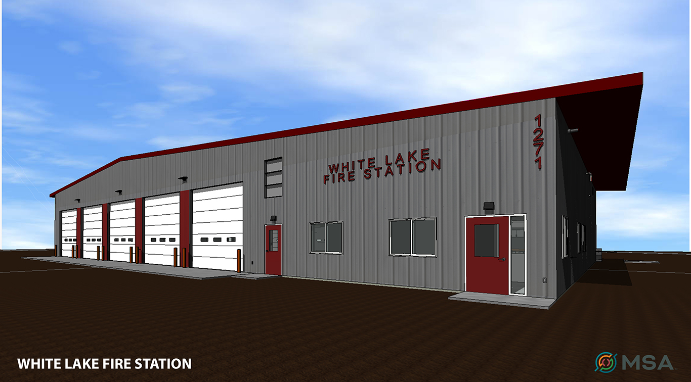 MSA rendering of new volunteer fire station in the Village of White Lake, Wisconsin.