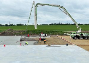 Concrete pour for new manure storage system at Blue Star Dairy in De Forest Wisconsin