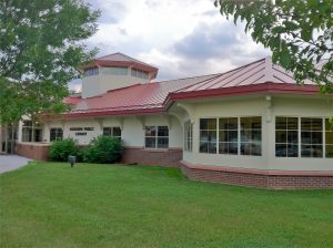 Front view of the expanded Kilbourn Public Library in Wisconsin Dells. 