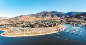 Aerial view of marina in Dillon, Colorado