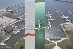 Design rendering progression for the Milwaukee Yacht Club