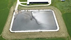 New manure storage lagoon at United Dreams Dairy in North Freedom, Wisconsin