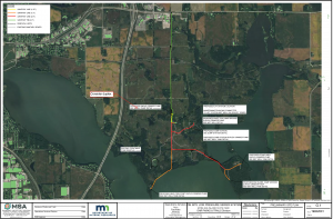 map of proposed wastewater system improvements at Myre-Big Island state park in Minnesota