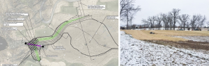 Map showing plans for a new stormwater detention pond in the city of Madison, Wisconsin.