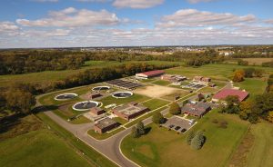 Aerial photograph of the newly upgraded water pollution control facility in the City of Sun Prairie, Wisconsin.