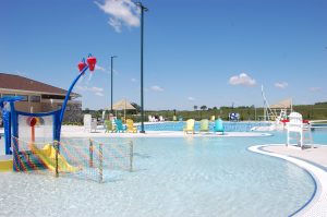 Image showing a zero-depth pool entry area at a new aquatic center facility in Evansville, Wisconsin